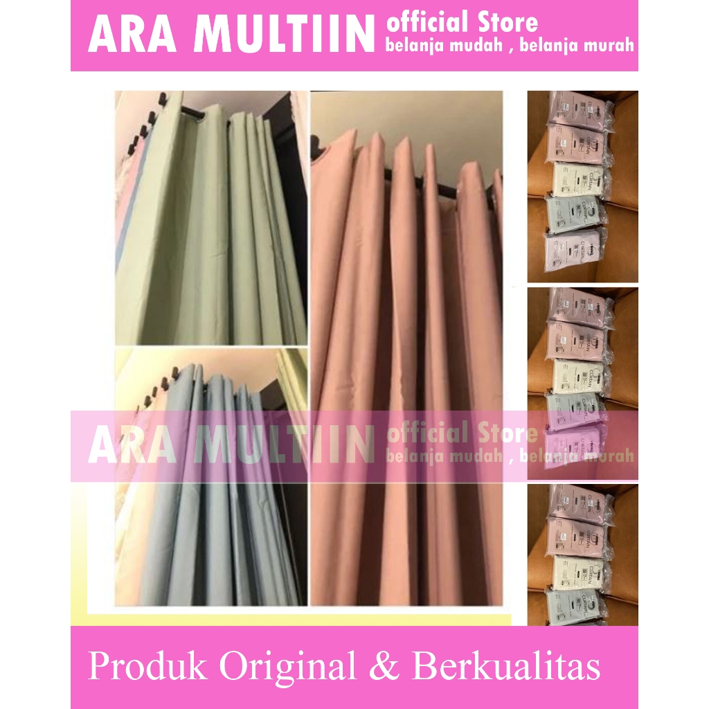 Informa gorden Marshmallow polos /set Curtain informa 210x240