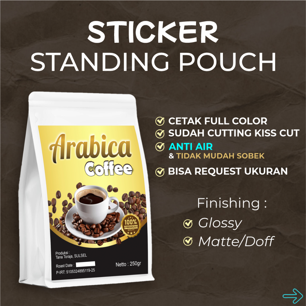 

Sticker Standing Pouch Anti Air sudah plus Cutting