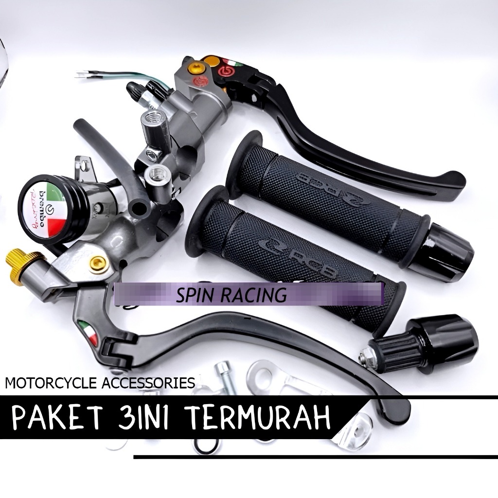 PAKET MASTER REM MODEL IZUMI ORIGINAL 100% + HANDGRIP RCB HG55 ORIGINAL 100% + JALU STANG FULL CNC U