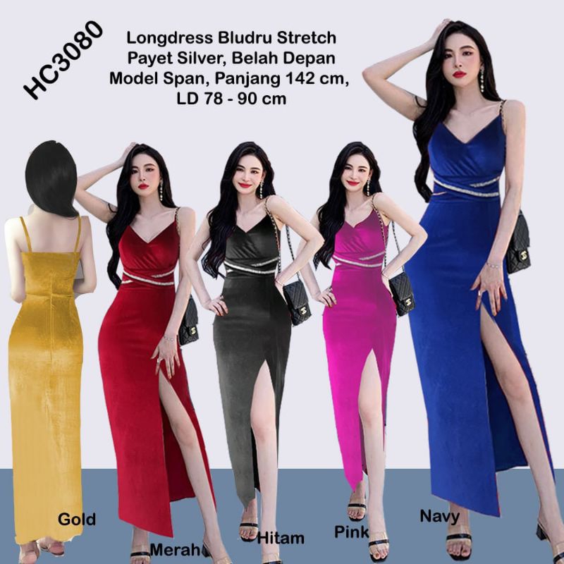 longdress bludru 3080 / dress penyanyi/ gaun party