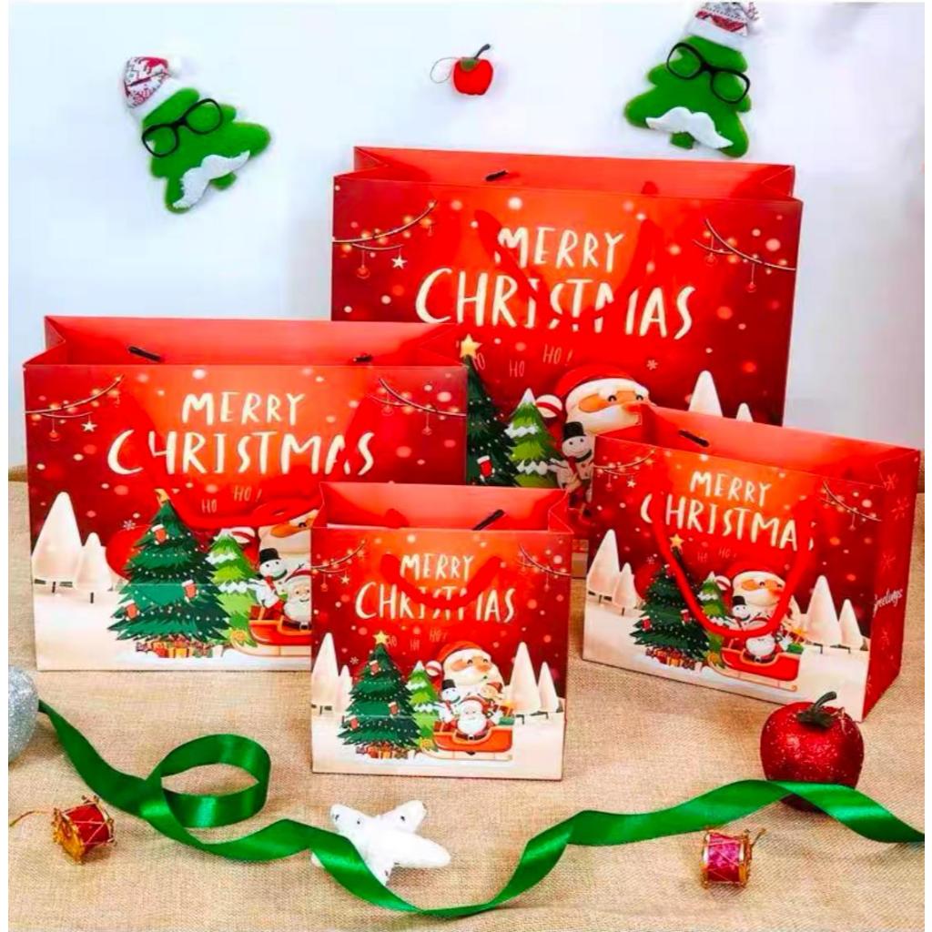 

2pcs-PAPER BAG Natal Tas Kertas Paperbag Christmas Gift Shopping Goodie Bag Kantong Kertas Souvenir Natal
