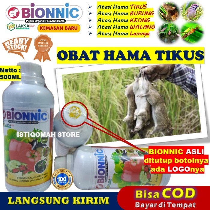 Obat Hama Tikus Pada Tanaman Padi yang Bagus Paling Ampuh MURAH TERLARIS BIONNIC 500ML Pupuk Organik