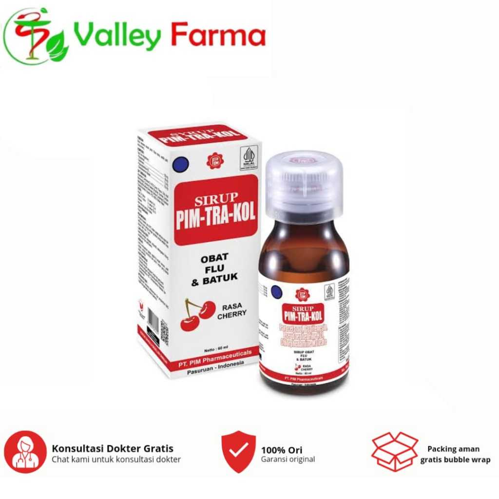 PIM-TRA-KOL SIRUP 60ML PIMTRAKOL PIM TRA KOL BATUK PILEK FLU SYRUP