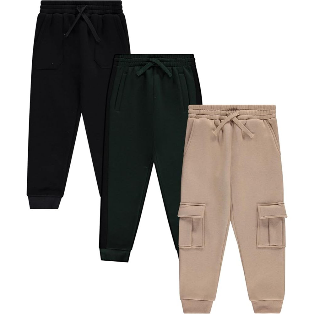 Celana panjang anak cewek cowok polosan jogger cargo kekinian bahan fleece tebal fashion kekinian si