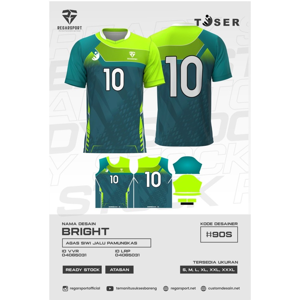 REGARSPORT - 370 Jersey voli atasan lengan pendek