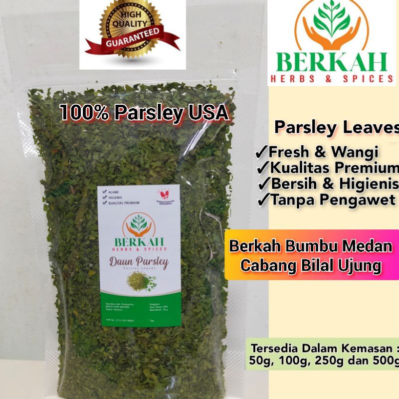 

Daun Parsley Leaves Berkah 50g 100g Import USA Kualitas Premium Halal