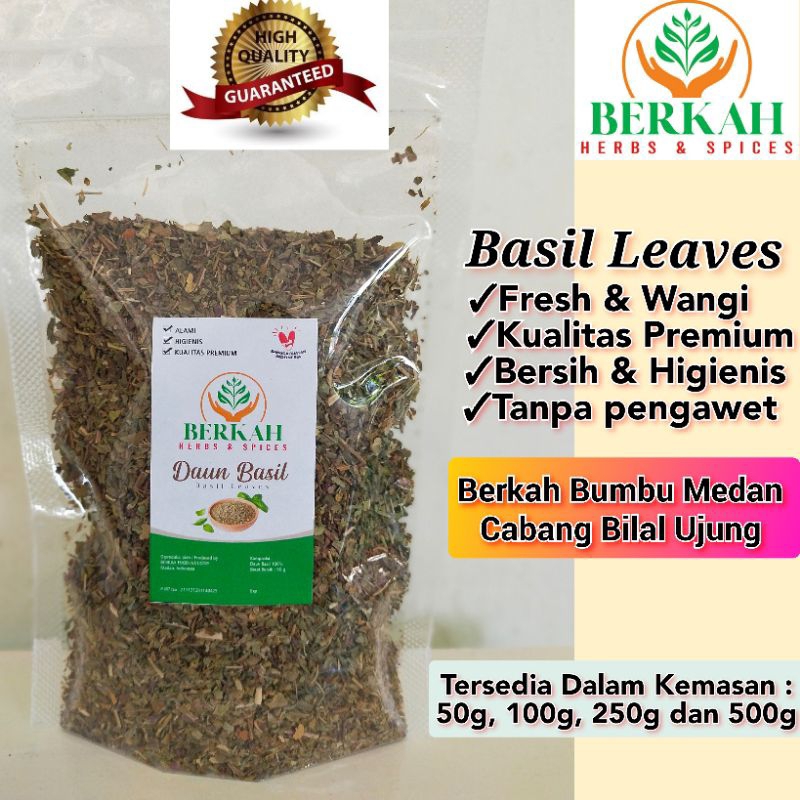 

Daun Basil Leaves Berkah 250g 500g Kualitas Premium Tanpa Pengawet Halal