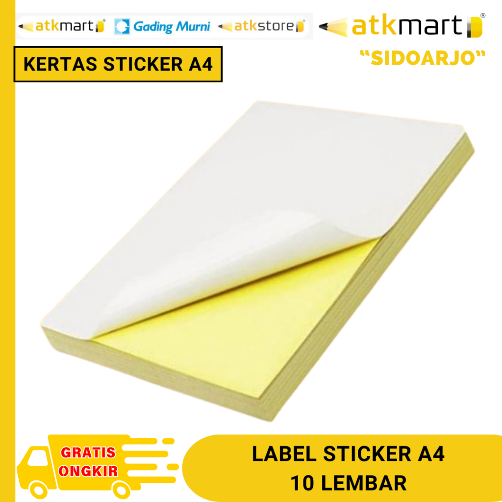 

KERTAS LABEL STICKER HVS A4 - 10 LEMBAR