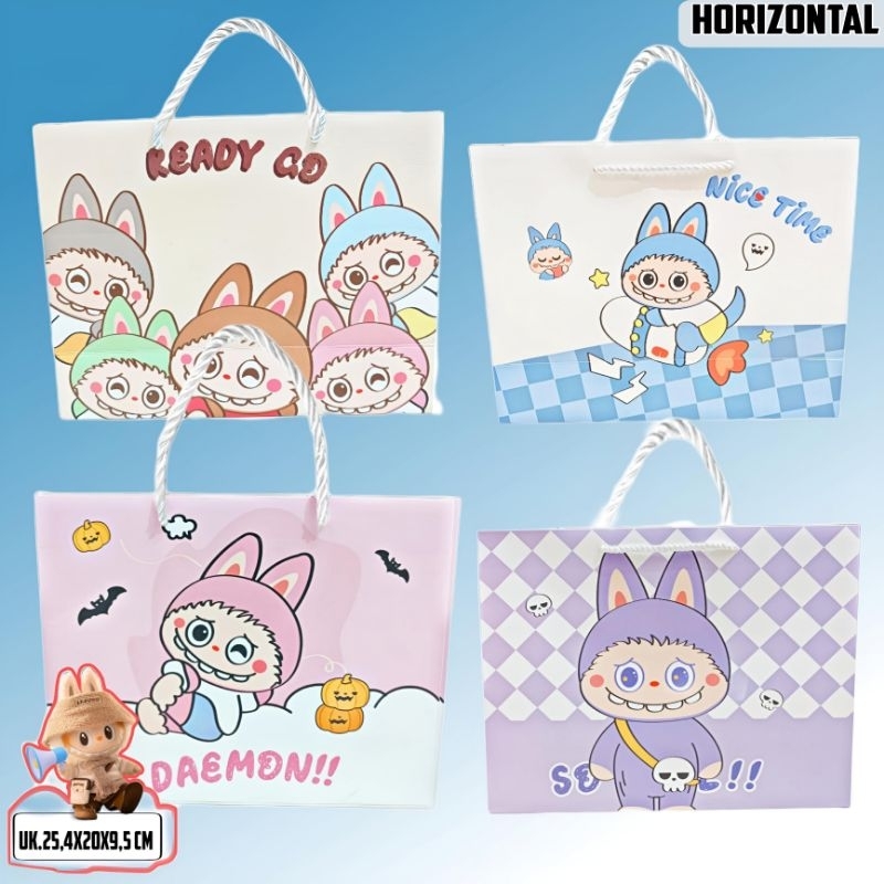 

Shopping Bag Labubu/Kuromi Horizontal [25,4x20x9,5 CM]/Tas Kertas Karton/Paper Bag/Tas Belanja/Tas Kado