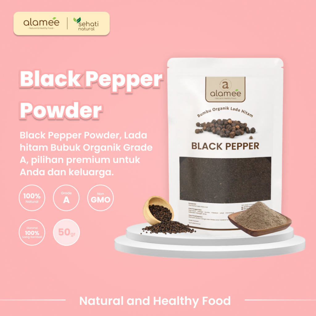 

ALAMEE Bubuk Lada Hitam Blackpepper Seasoning Powder Bubuk Black Pepper Bumbu Dapur Masak 50g