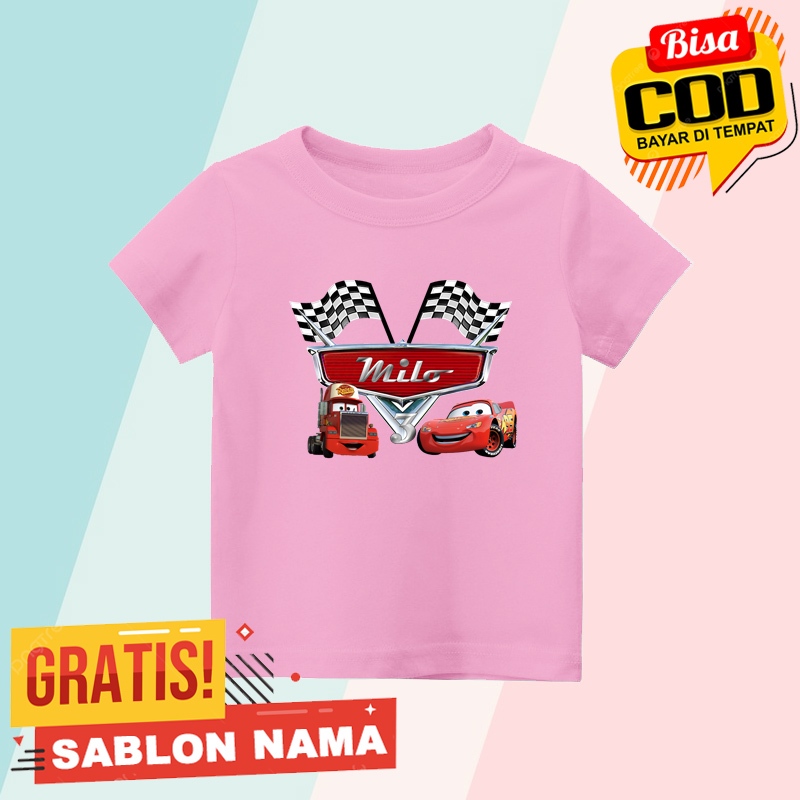 Baju Kaos Anak Motif Lightning McQueen Disney Cars - Baju Kaos Anak Laki Laki - Perempuan