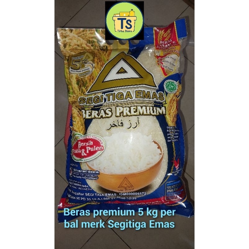 

beras premium per bal 5 kg merk segitiga emas