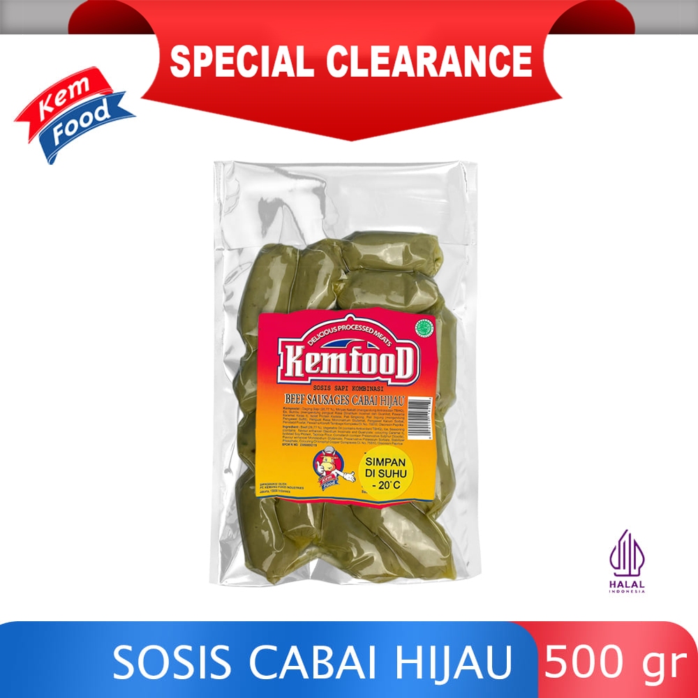 

Sosis Sapi Mini Cabai Hijau Kemfood 500gr
