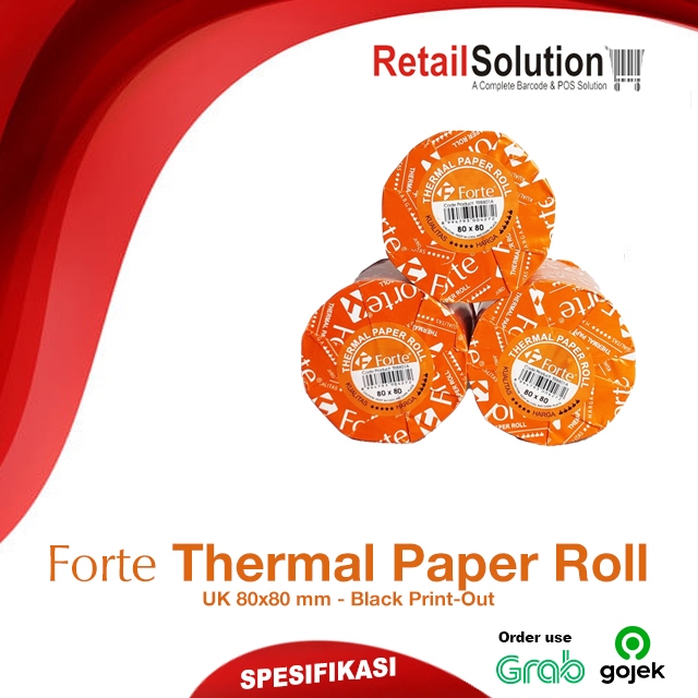 

Kertas Thermal Struk Printer Kasir 80mm - Forte 80x80 80 x 80