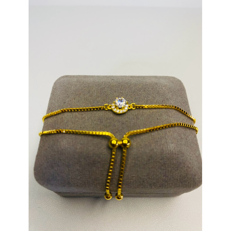 Gelang serut kuning emas,rose gold asli perak 925