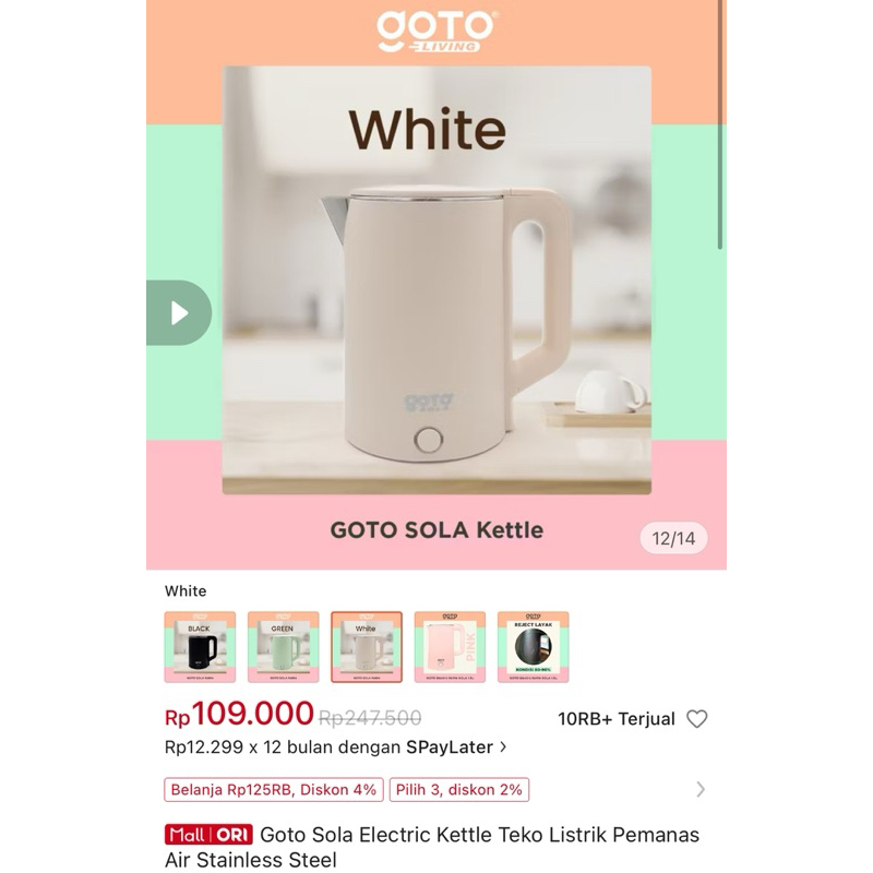 PRELOVED - Goto Sola Electric Kettle Teko Listrik Pemanas Air Stainless Steel