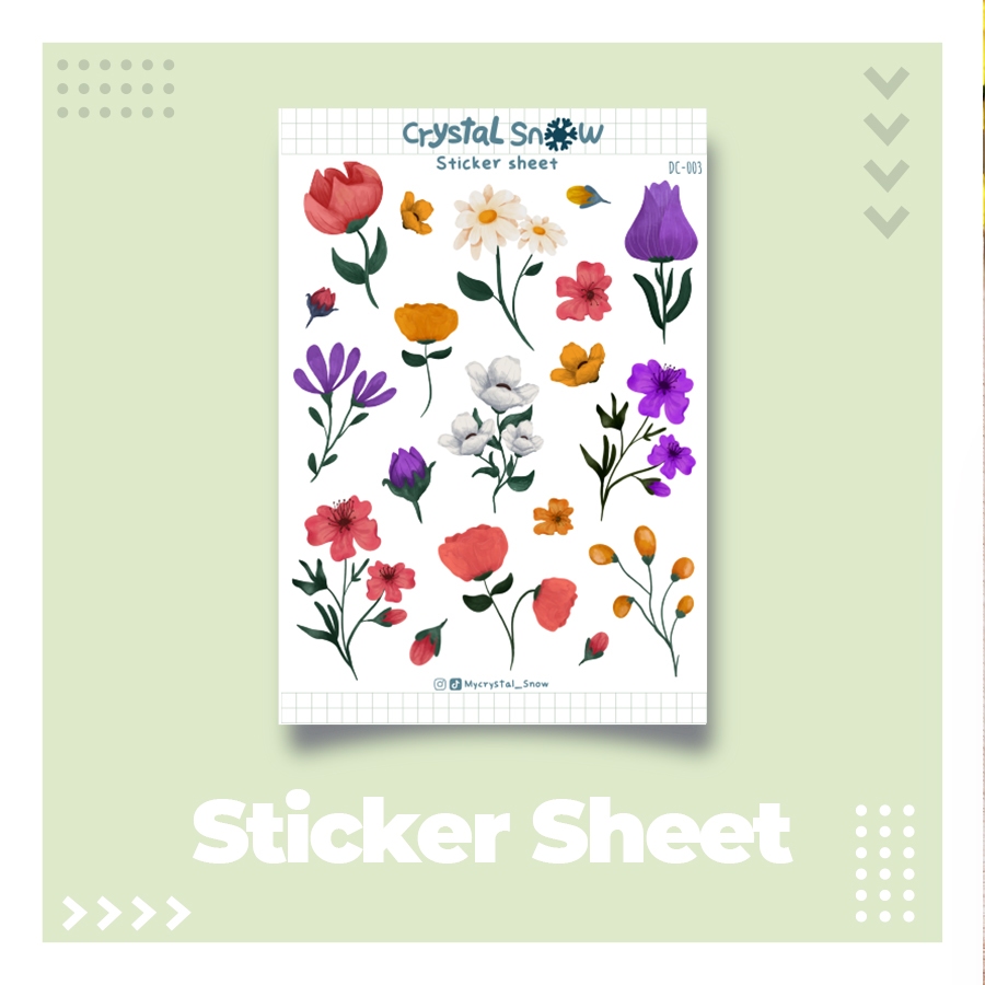 

Sticker Sheet | Koleksi Sticker Bunga bunga Cantik | Untuk deco dan Jurnaling