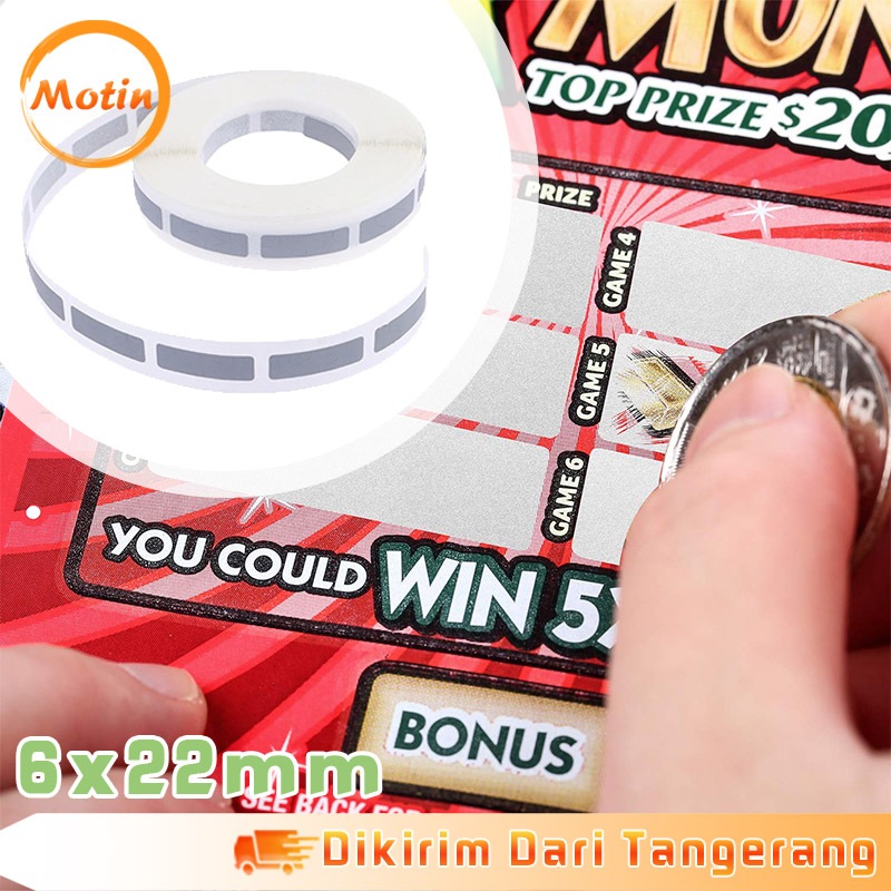 

6 X 22mm Scratch Off Pin Label Sticker 1000pcs Gosok Scratch Stiker