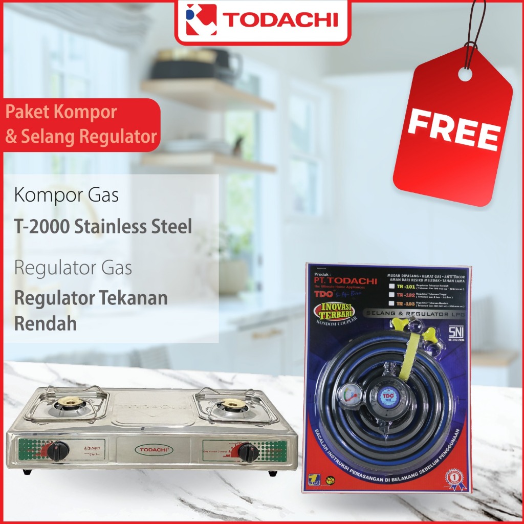 Todachi T 2000 Stainless Kompor gas Full SS Tahan lama Premium High Quality