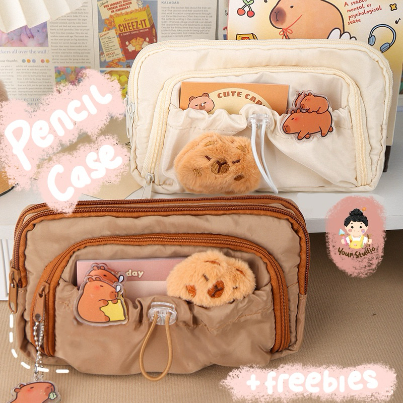 

CAPYBARA Pencil Case Set (Set Tempat Pensil) + Freebies Boneka Capybara by YourStudio