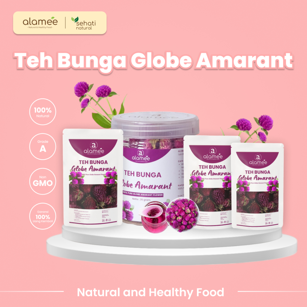 

ALAMEE Teh Bunga Globe Amaranth Tea Herbal Kering Organik Dried Flower Sehat Alami Asli 25 Gr