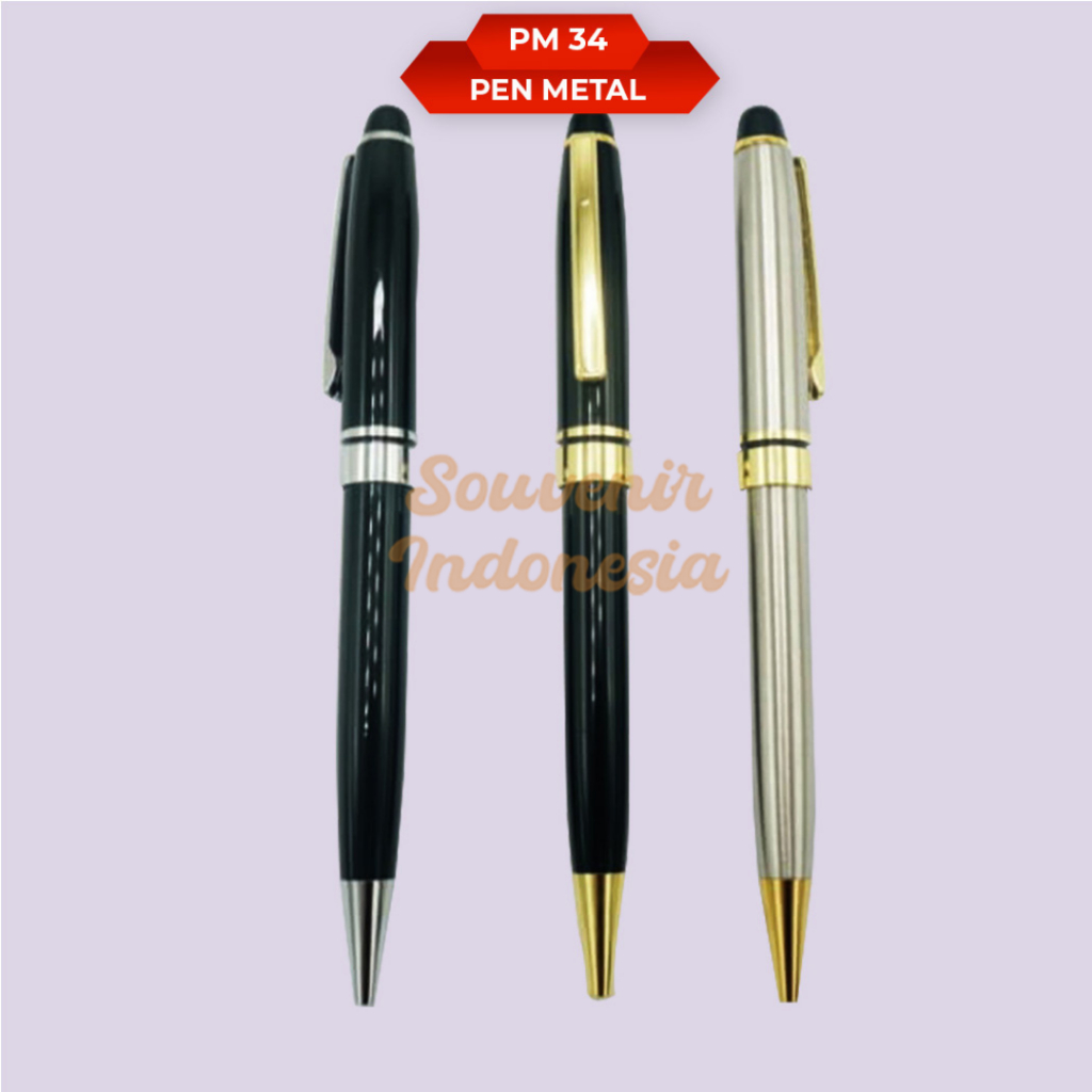 

Pen Metal Stylus Touch Screen Pulpen Stainless Bisa Custom Logo/Nama PM 34