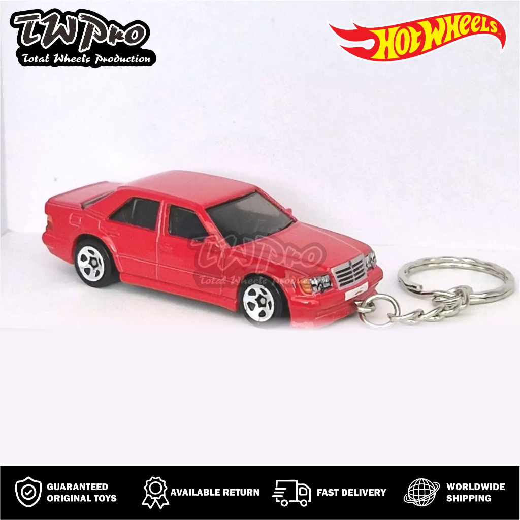 GANTUNGAN KUNCI HOT WHEELS 2022 MERCEDES BENZ 500E - RED - MERAH - KEYRING - KEYCHAIN - CUSTOM - TOT