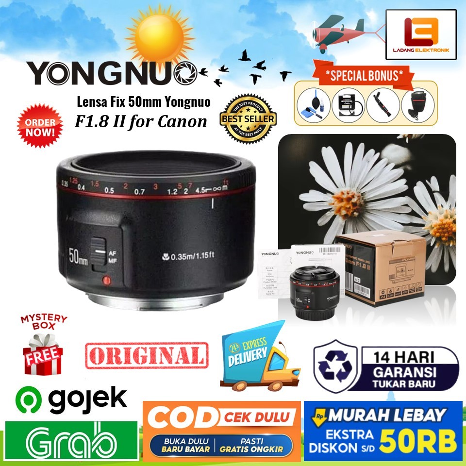 LENSA YONGNUO 50MM F1.8 II FOR CANON - LENSA FIX YONGNUO - YONGNUO 50MM