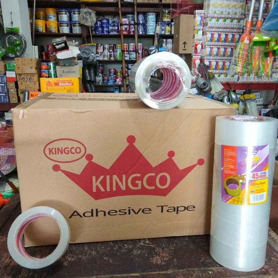 

lakban bening 2 inch (45mm) panjang 80 yard merk kingco
