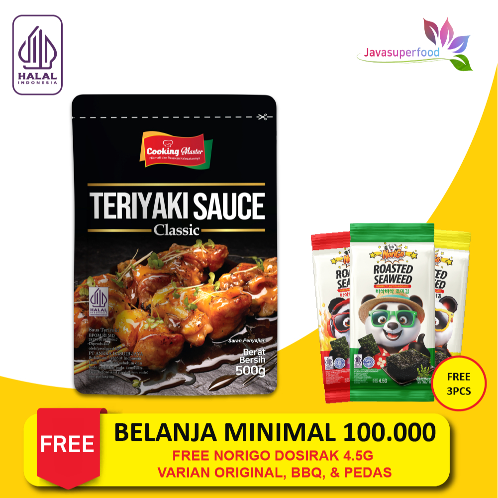 

[HALAL] Cooking Master/Saus Teriyaki/Teriyaki Sauce/Sauce Saus Steak Halal BBQ 500g