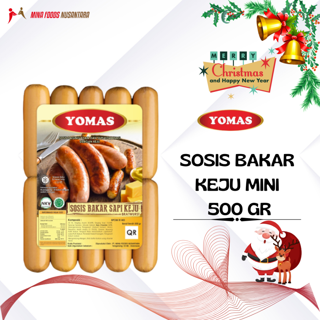 

YOMAS SOSIS SAPI BAKAR KEJU MINI ISI 10'S 500 GR