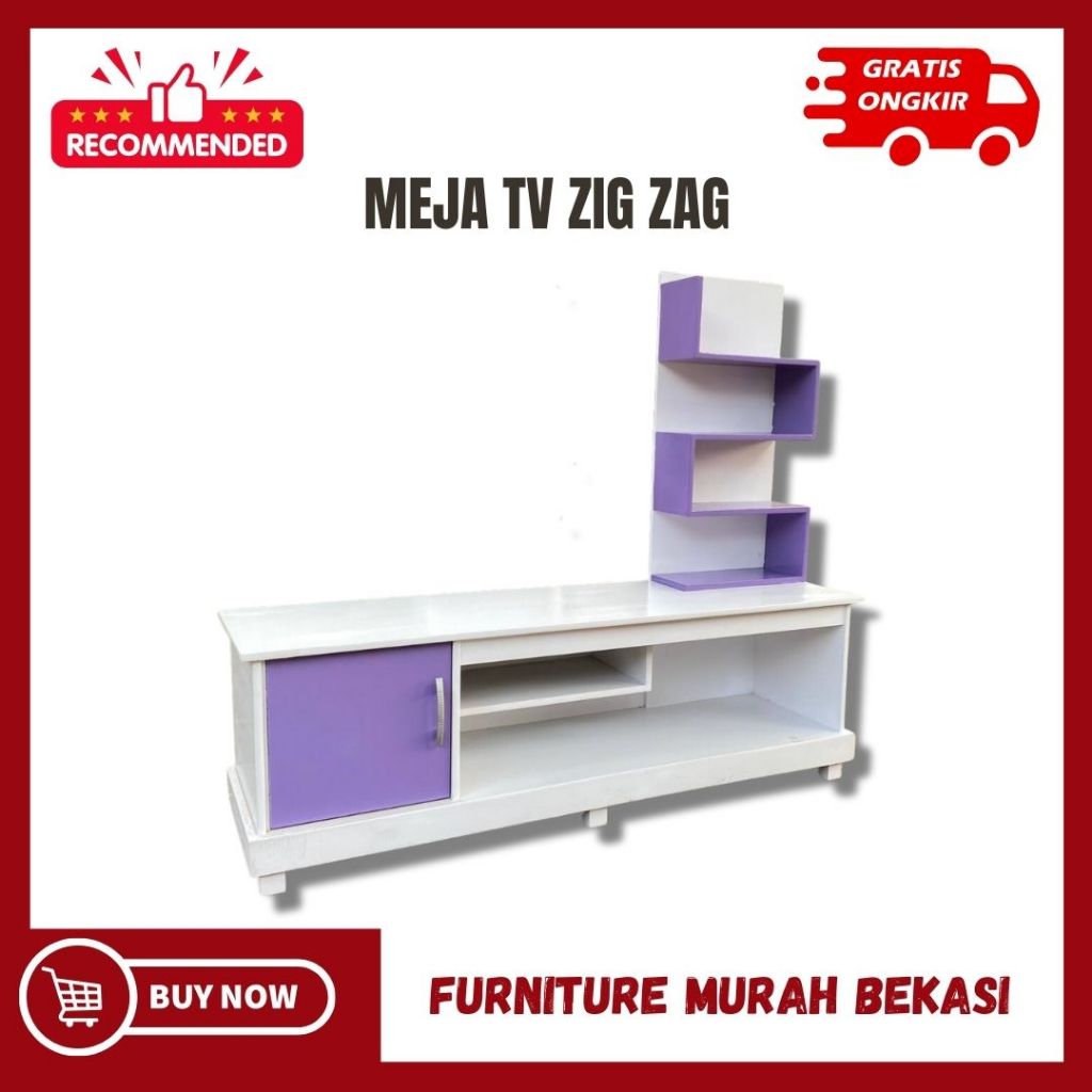 MEJA TV MINIMALIS RAK TV ZIGZAG BISA REQUEST WARNA GRATIS ONGKIR BEKASI BANDUNG CIKARANG GARUT CIREB