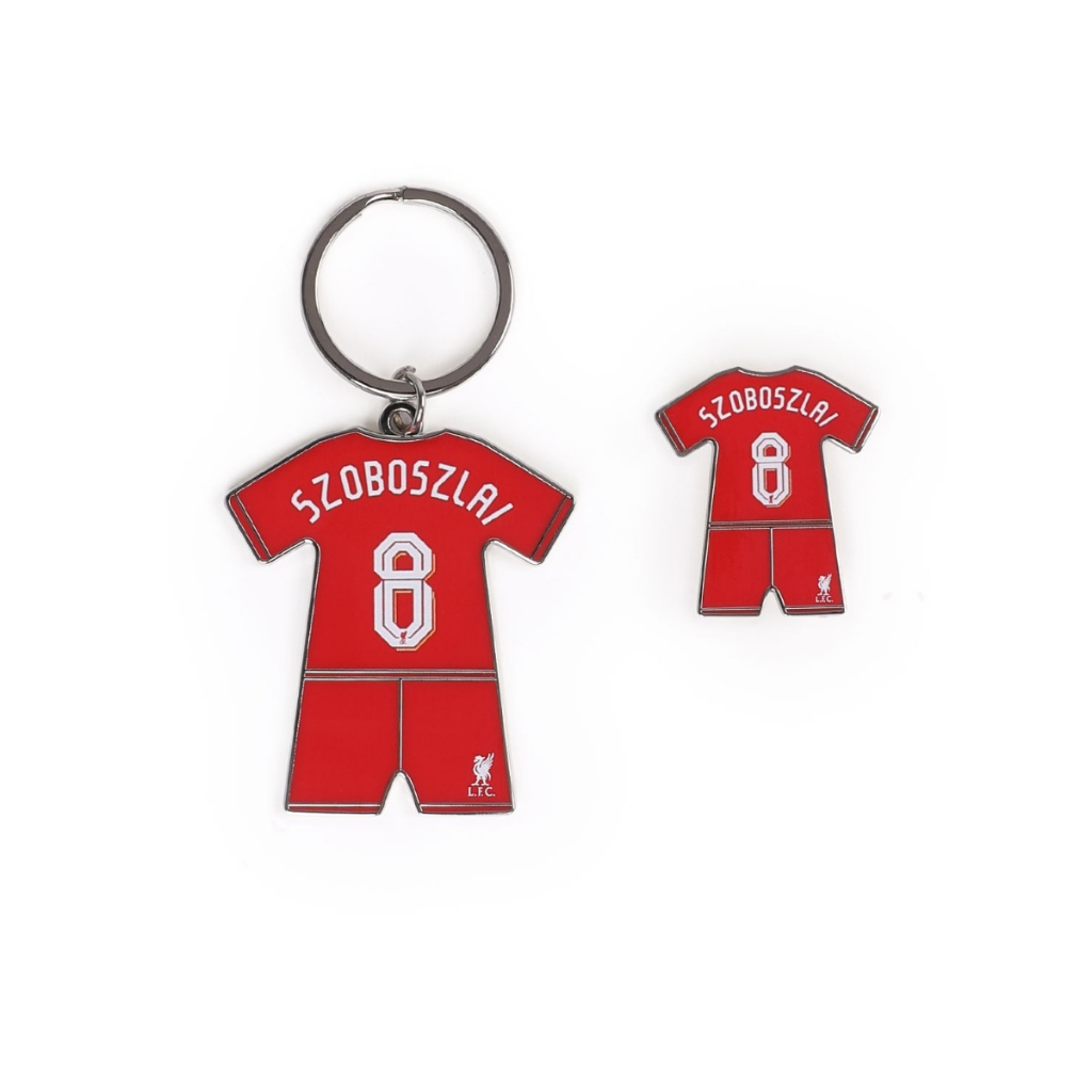 Liverpool FC 24/25 Szoboszlai Badge & Keyring Set  - Official LFC Accessories Badge & Keyring Set