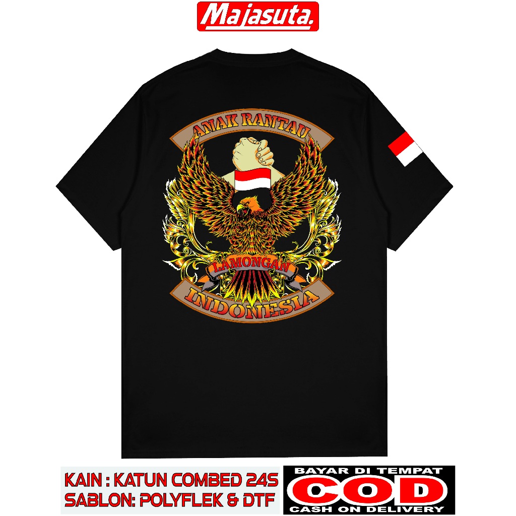 KAOS RANTAU LAMONGAN M2 INDONESIA BAHAN KATUN COMBED 24S TEBAL SABLON DTF