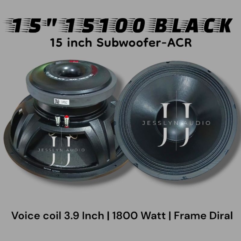 Baru  Speaker 15 Inch Subwoofer ACR 15100 BLACK Original Voice coil 3.9 Inch 1800 Watt