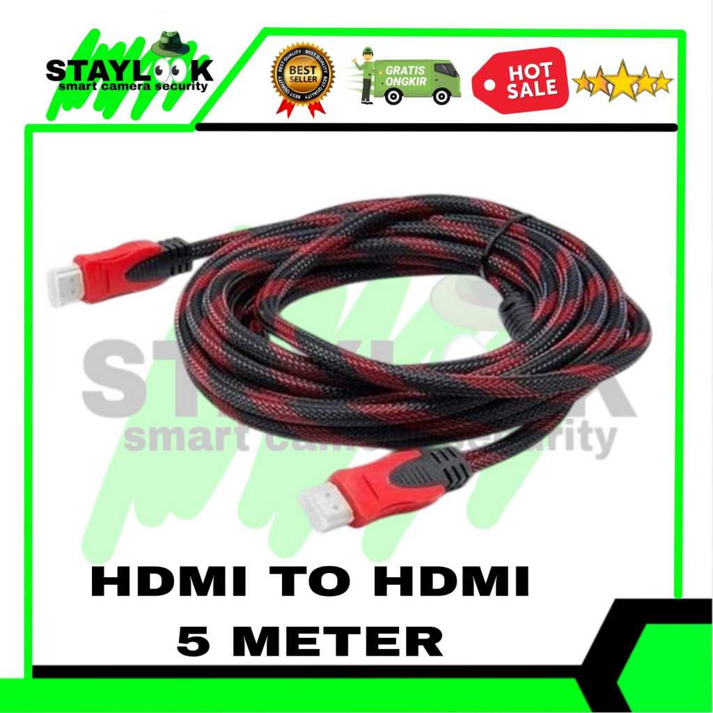 KABEL HDMI 5M JARING / HDMI 5 M / HDMI 5 METER / KABEL HDMI TO HDMI 5 METER
