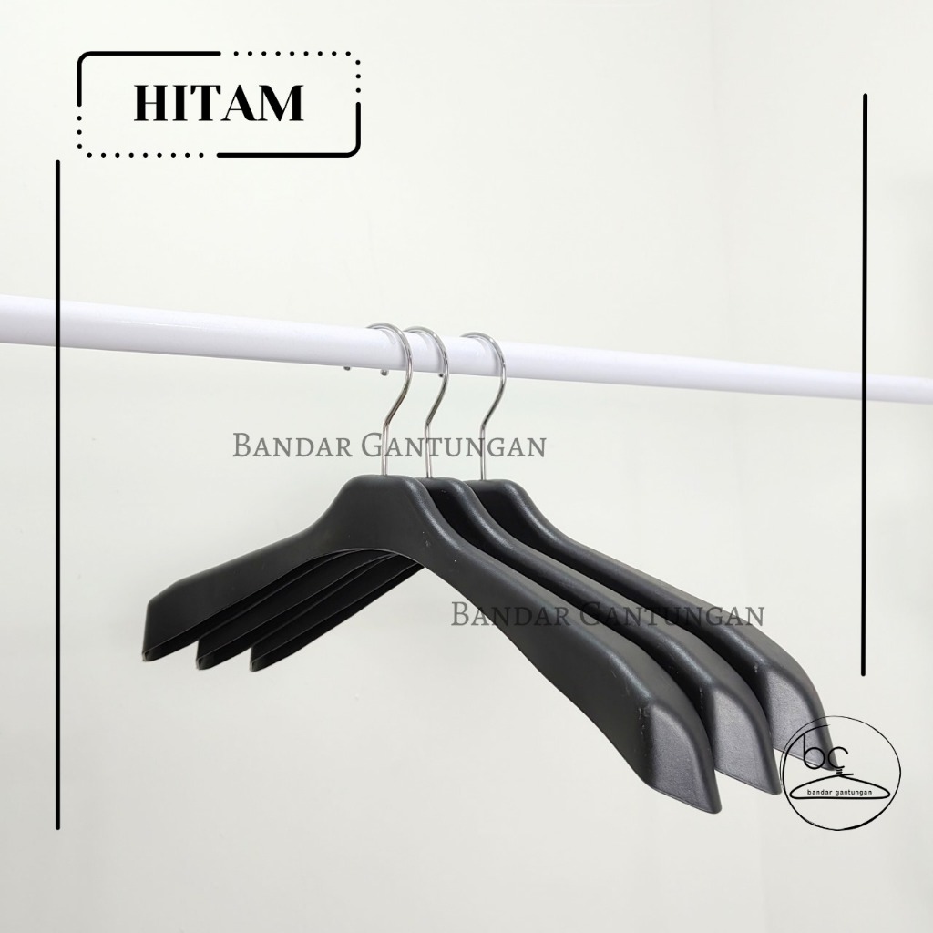 1 LUSIN Hanger baju Plastik Distro 181 Warna hitam 1lusin-LSN