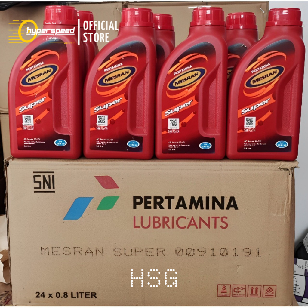 1 Dus Isi 24 Botol Oli Mesran Super 800ml 20W-50 Original