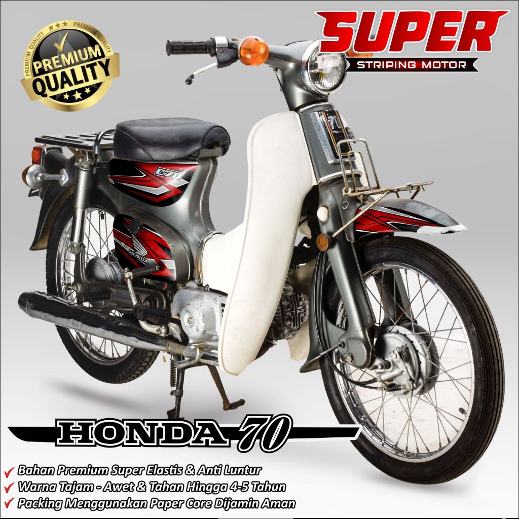 Stiker Striping Honda C70 Variasi Stiker C70 Desain Racing 04