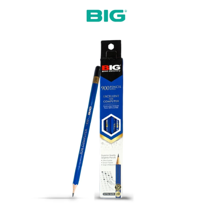 

Pcs BIG - Pensil 2B Standar Ujian Komputer Graphite Pencil Extra Dark PS-900