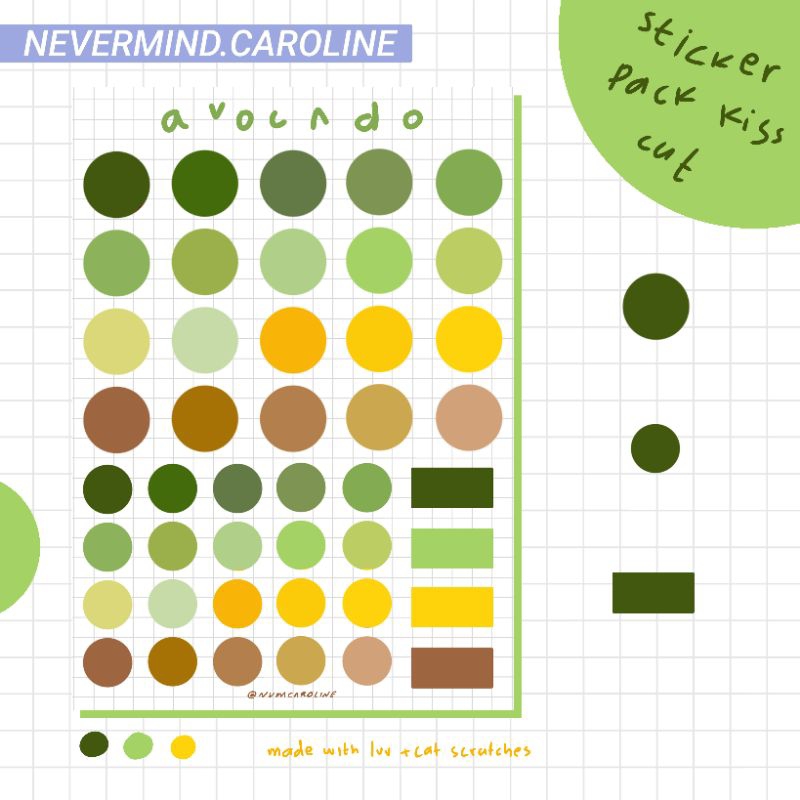 

Stiker sheet A6 stiker bulat Warna buah alpukat | Stiker jurnal , catatan , hiasan murah