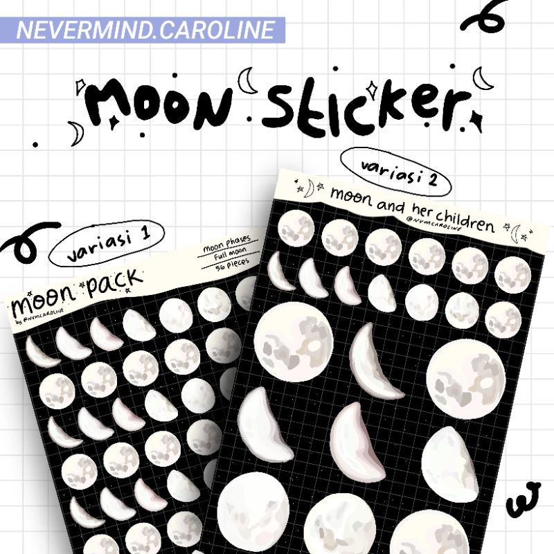 

Stiker sheet A6 Variasi Bulan | Stiker jurnal , catatan , hiasan murah
