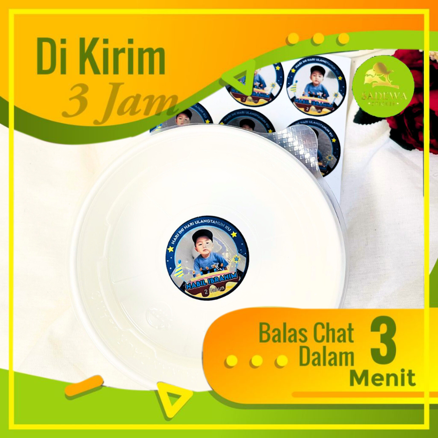

2-4 Sadewa Stiker Gold / Silver Ulang Tahun Anak Anti Air Label Sticker Undangan Happy Birthday