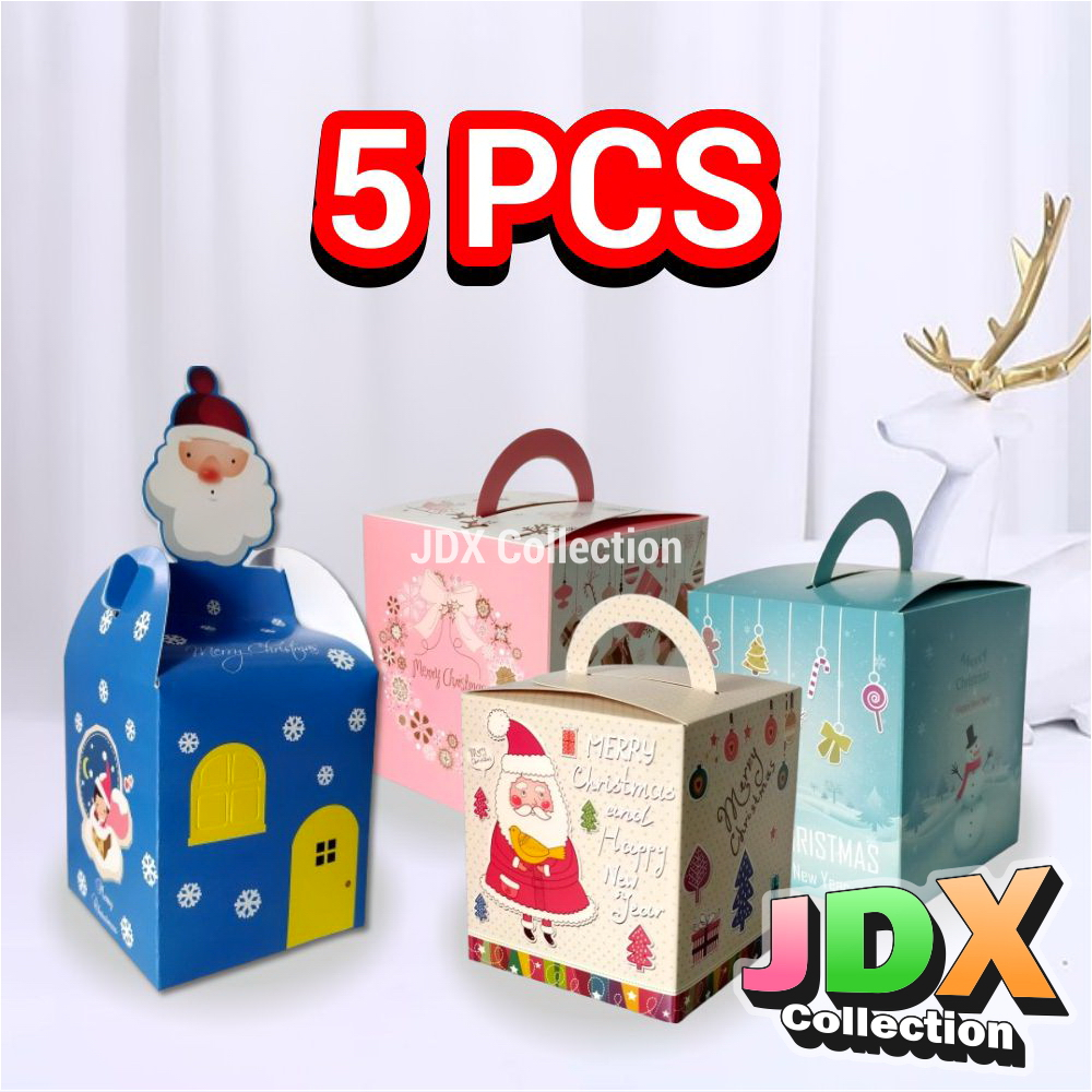 

Gift Box Hampers Natal 9x9x9 cm Christmas Gable Box Souvenir Natal