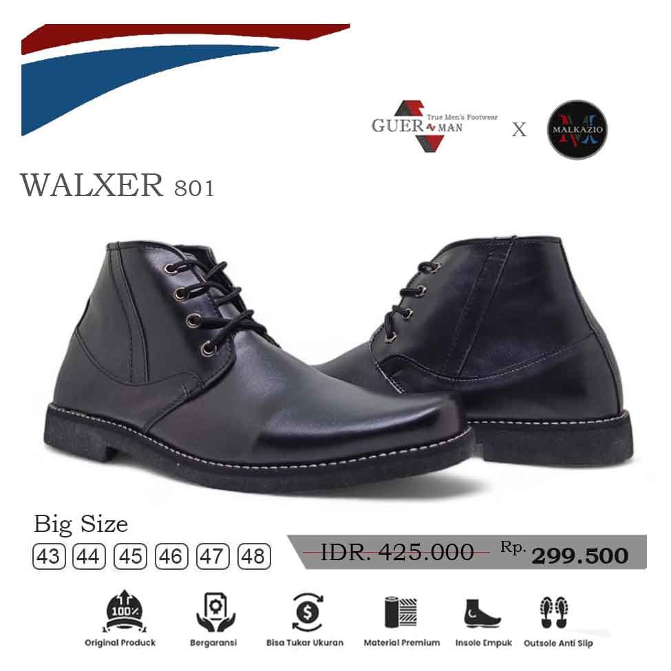Sepatu Boots Pantofel Pria Walker 801 Black - Big Size 44 45 46 47 48