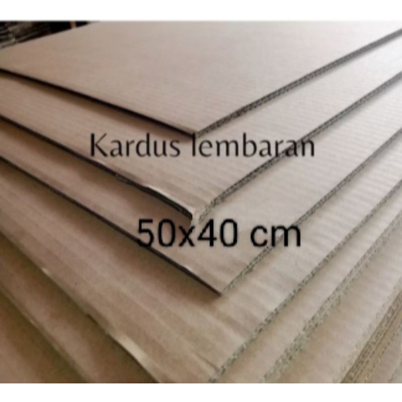 

kardus lembaran uk 50x40 cm dobel wall polos
