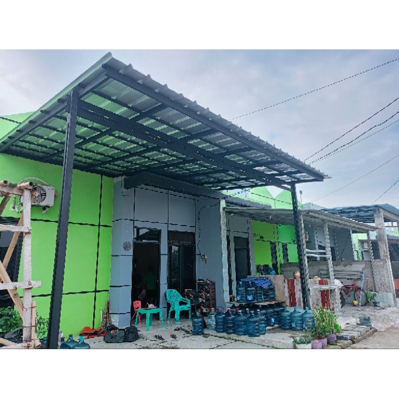 kanopi baja ringan atap spandek pasir