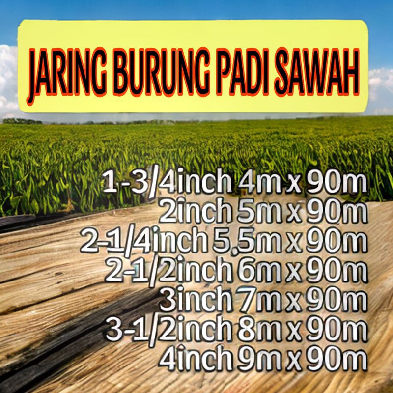 Jaring burung / Jaring burung pelindung padi sawah / Jaring padi sawah