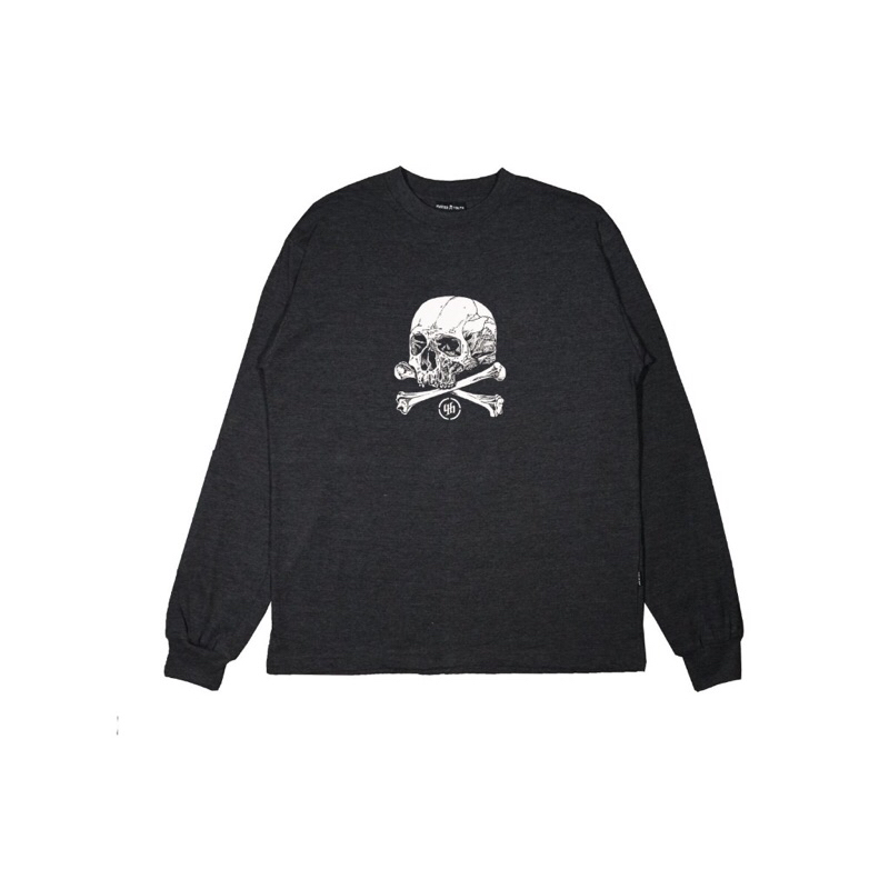 HUSTED YOUTH - BONESK DARK GREY LONGSLEEVE