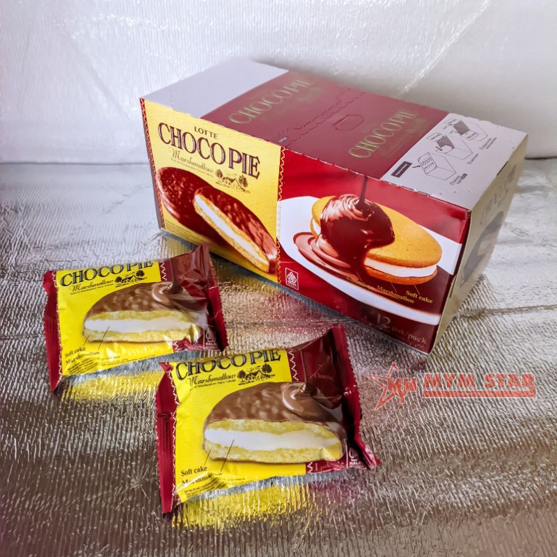 

Lotte Choco Pie Soft Cake Chocolate Marshmallow isi 12